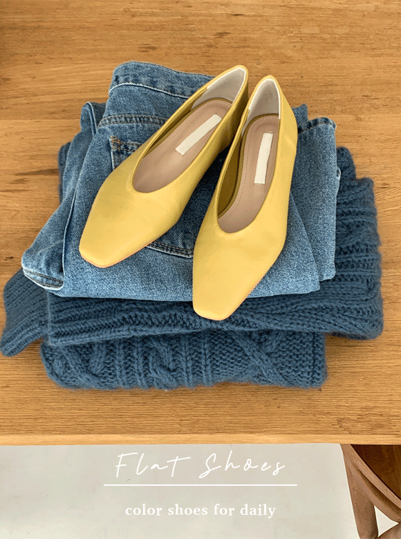 컬러 플랫 shoes (5 color)