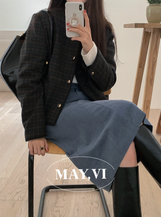 [Mayvi] Ouila check jacket ,울 40%